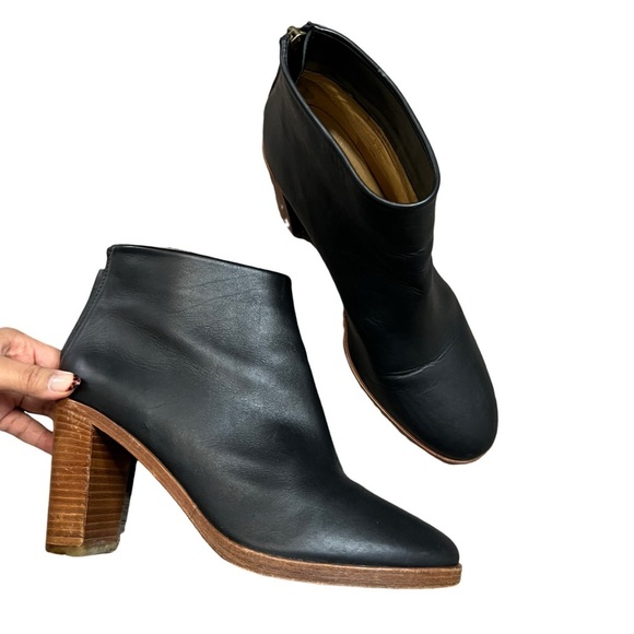 APC Black Leather Ankle Block Heel French Booties size 39/US 8 - Picture 8 of 8